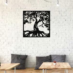 Drevený strom života na stenu - Tree štvorec