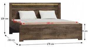 Manželská posteľ 160 cm Inneas (jaseň tmavý) (s roštom). Vlastná spoľahlivá doprava až k Vám domov. 794547