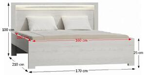 Manželská posteľ 160 cm Inneas (jaseň biely) (s roštom). Vlastná spoľahlivá doprava až k Vám domov. 794549