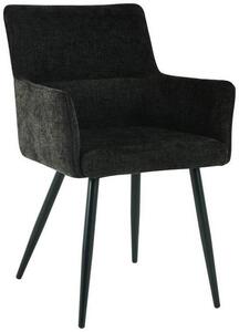 STOLIČKA S PODRÚČKAMI, železo, vzhľad ľanu, čierna MID.YOU - Stoličky, Online Only