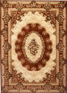 Kusový koberec klasický vzor hnedý . 70x140cm