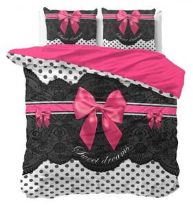 Originálne posteľné obliečky s ružovou mašľou SWEET DREAMS 200 x 220 cm