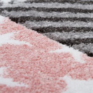 Okrúhly detský koberec so vzorom v ružovej farbe Šírka: 100 cm