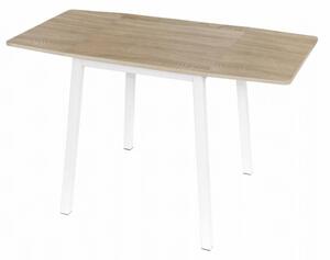 Jedálenský stôl Mizar (pre 4 osoby) (dub sonoma + biela). Vlastná spoľahlivá doprava až k Vám domov. 808103