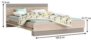 Manželská posteľ 160 cm Bihop (dub arizona + sivá). Vlastná spoľahlivá doprava až k Vám domov. 808143