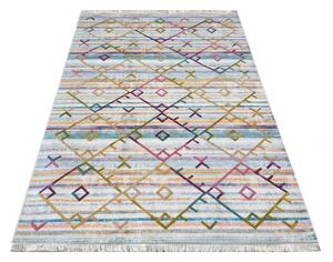Krémový koberec s farebným vzorom v škandinávskom štýle Šírka: 80 cm | Dĺžka: 150 cm