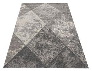 Moderný koberec s motívom kosoštvorcov sivej farby Šírka: 120 cm | Dĺžka: 170 cm