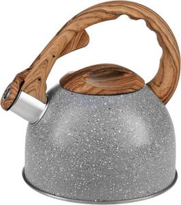 ST Pískací čajník sivý - hnedý dekor 2,5 l