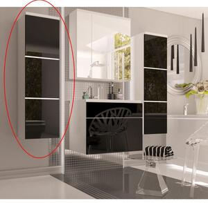 Kúpeľňová skrinka Maeve (biela + čierny extra vysoký lesk). Vlastná spoľahlivá doprava až k Vám domov. 808189