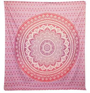 Veľká tapiséria na stenu Mandala fialovo-ružová 212x193cm