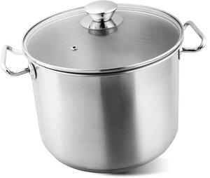 ST Veľký nerezerový hrniec 24cm so sklenenou pokrievkou 8l