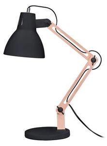 Solight stolná lampa E27 drevená čierna