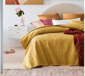 Moderný jednofarebný prehoz na posteľ žltej farby 200 x 220 cm