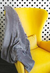 Hebká sivá jednofarebná deka z príjemnej látky Šírka: 150 cm | Dĺžka: 200 cm