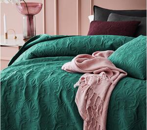 Elegantný zelený prehoz na posteľ 200 x 220 cm