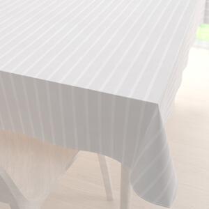 Biante Damaškový obdĺžnikový obrus DM-002 Biely - pásiky 6 a 24 mm 50x100 cm