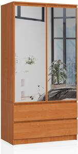 Ak furniture Šatníková skriňa Star so zrkadlom 90 cm jelša