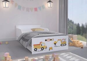 Krásna detská posteľ s motívom pre malého stavbára 160 x 80 cm