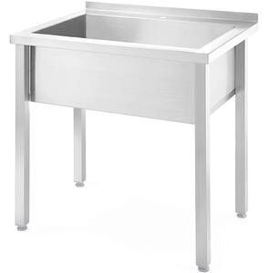 Umývadlo pre gastronómiu s jednou misou a zváraným drezom Budget Line STAL 800 x 600 x 850 cm - Hendi 816707