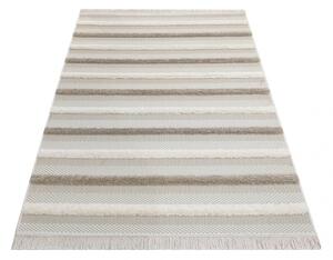 Béžový škandinávsky koberec s pruhovaný motívom Šírka: 120 cm | Dĺžka: 170 cm