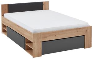 POSTEĽ S ÚLOŽNÝM PRIESTOROM, 120/200 cm, grafitová, dub artisan Carryhome - Online Only zostavy, Online Only