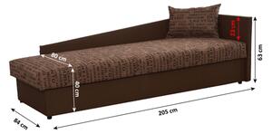 Jednolôžková posteľ (váľanda) 80 cm Jeannine (hnedá) (s úl. priestorom) (P). Vlastná spoľahlivá doprava až k Vám domov. 808546
