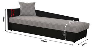 Jednolôžková posteľ (váľanda) 80 cm Jeannine (sivá + čierna) (s úl. priestorom) (L). Vlastná spoľahlivá doprava až k Vám domov. 808547