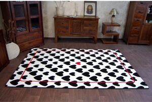 Kusový koberec Srdiečka biely 160x220cm