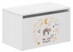 Detský úložný box s mačičkou a hviezdami 40x40x69 cm