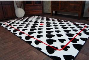 Kusový koberec Srdiečka biely 140x190cm