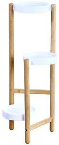 STOJAN NA KVETINÁČ WBAMB3 70X34X28 CM BIELA/HNEDÁ