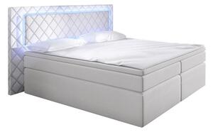 Manželská posteľ Boxspring 180 cm Pius (biela) (s matracmi). Vlastná spoľahlivá doprava až k Vám domov. 611050