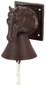 Záhradný zvonček Horse, 18,5x12 cm, liatina, hnedá