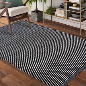 Protišmykový čierno biely koberec do obývačky Šírka: 200 cm | Dĺžka: 290 cm
