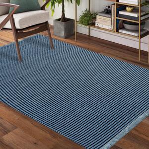 Modrý protišmykový koberec vhodný do predsiene Šírka: 80 cm | Dĺžka: 150 cm