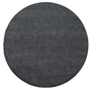 Štýlový okrúhly koberec v černej farbe 133X133