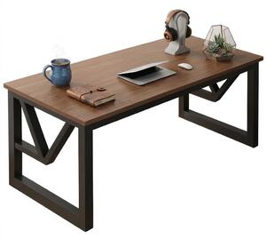 Moderný Herný Stôl S Policou Tmavý Buk Loft Industrial 120 Cm