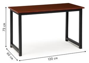 Štýlový počítačový a písací stôl 120 cm x 60 cm x 74 cm Tmavohnedá