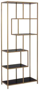 REGÁL, čierna, zlatá, oceľ, 77/185/35 cm Xora - Online Only drobný nábytok, Online Only