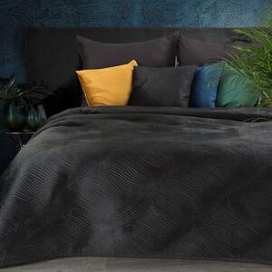 Kvalitný prešívaný prehoz na posteľ čiernej farby Šírka: 170 cm | Dĺžka: 210 cm