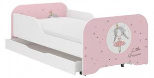 Nádherná detská posteľ 160 x 80 cm s princezničkou