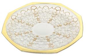 KRIŠTÁĽOVÝ PODNOS BOHEMIA PRESTIGE ARABESQUE GOLD 300MM