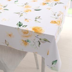 Biante Teflónový obdĺžnikový obrus TF-043 Žlté ruže na bielom 50x100 cm