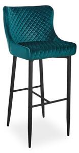 Barová stolička COLIN B H-1 | Velvet Farba: Čierna / Bluvel 19