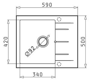 Pyramis Set ALAZIA (59x50) drez + batéria Prevedenie: Set Alazia 59x50 + Batéria Modo Granit