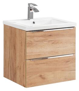 Kúpeľňová zostava CAPRI Oak Capri | dub zlatý: Skrinka pod umývadlo 820 - 60 cm
