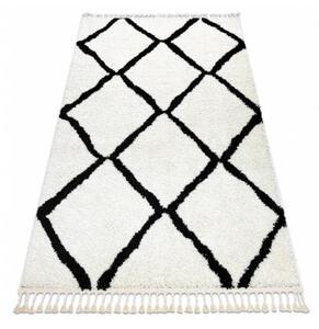 Kusový koberec Shaggy Cross biely 60x250cm