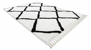 Kusový koberec Shaggy Cross biely 60x250cm