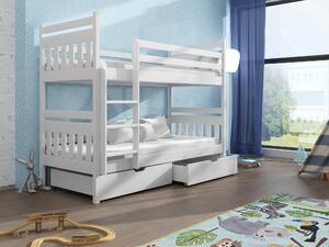 Detská poschodová posteľ 90 cm Aras (biela) (s roštami). Vlastná spoľahlivá doprava až k Vám domov. 615001