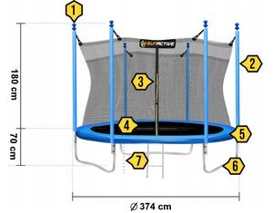 Sunactive záhradná trampolína 374cm